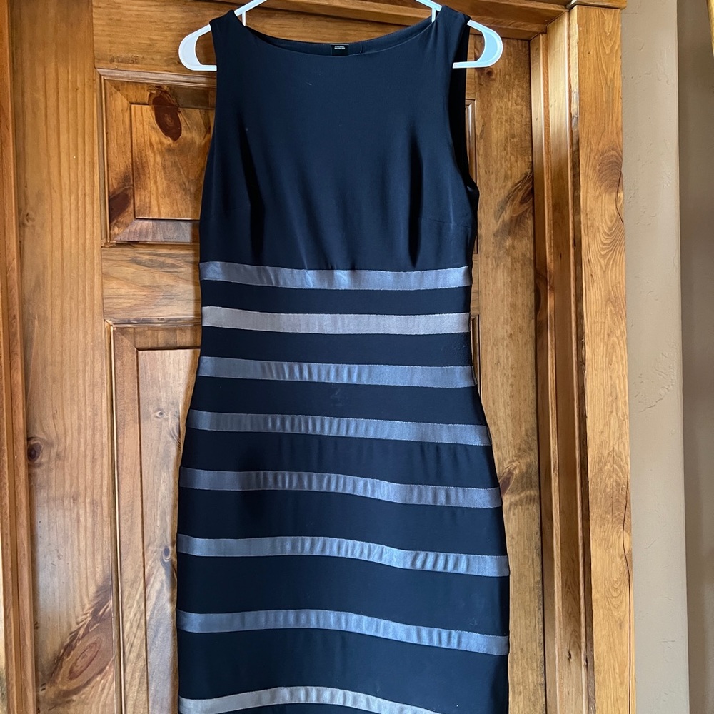 Ralph Lauren Black and Gray/tan Midi Dress